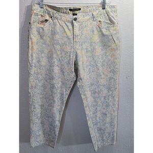 Roz & Ali Womens  Floral Ankle Pants Jeans  Size 18